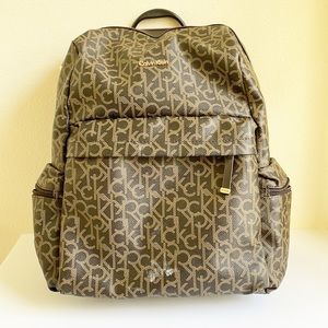 Calvin Klein brown logo backpack